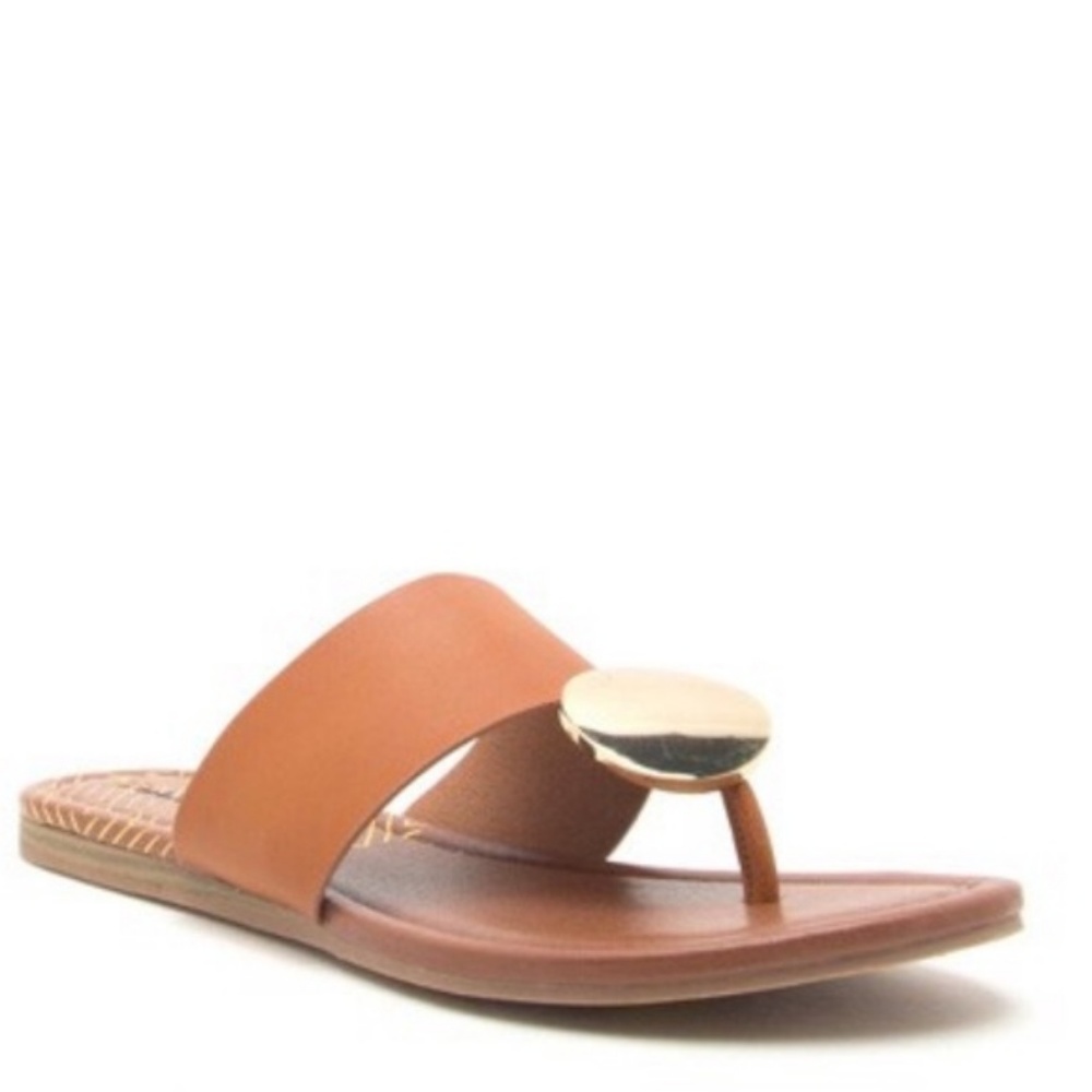 Cognac ornament thong sandals flats- Shoe - Picture 3 of 3